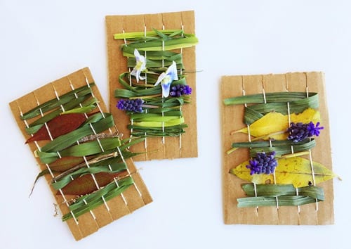 Stonefruit Season: cardboard loom weaving for kids