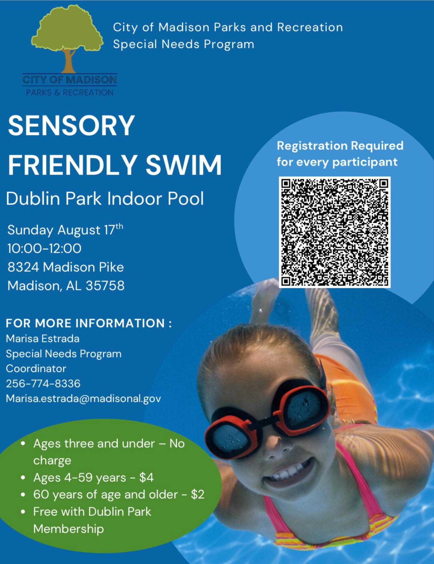 Sensory Friendly Swim – Dublin Park Indoor Pool