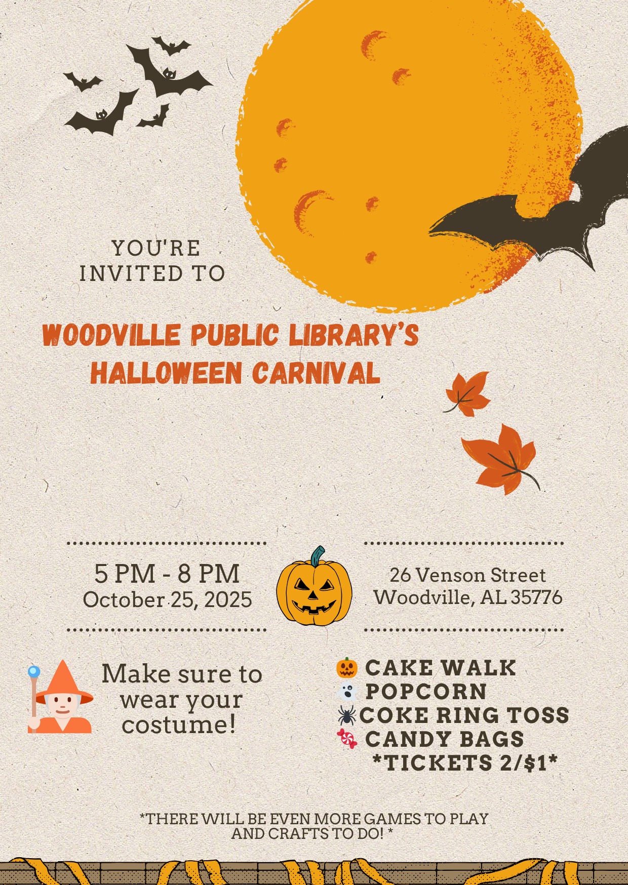Halloween Carnival: Woodville Public Library