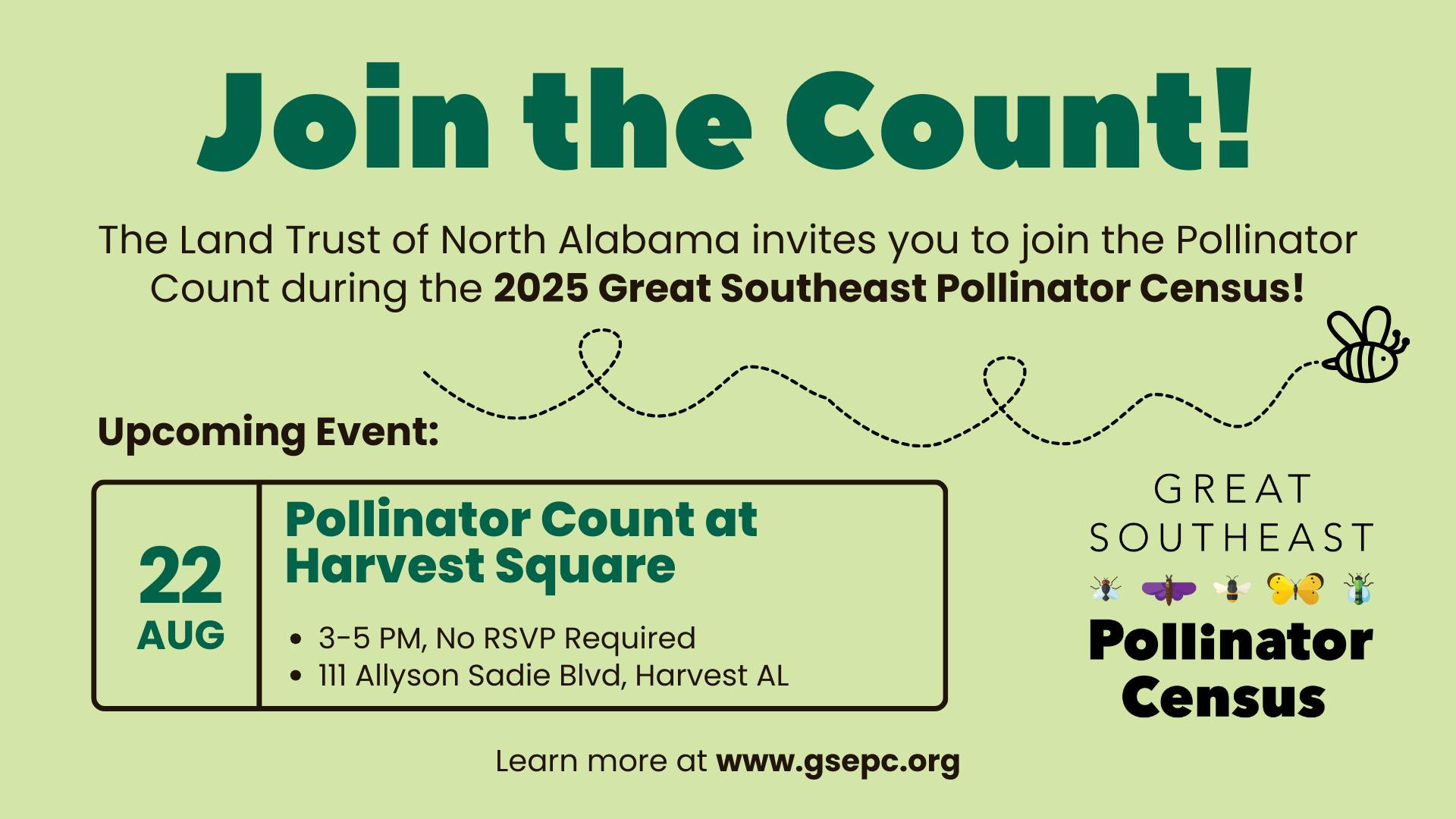 Pollinator Count at Harvest Square Nature Preserve