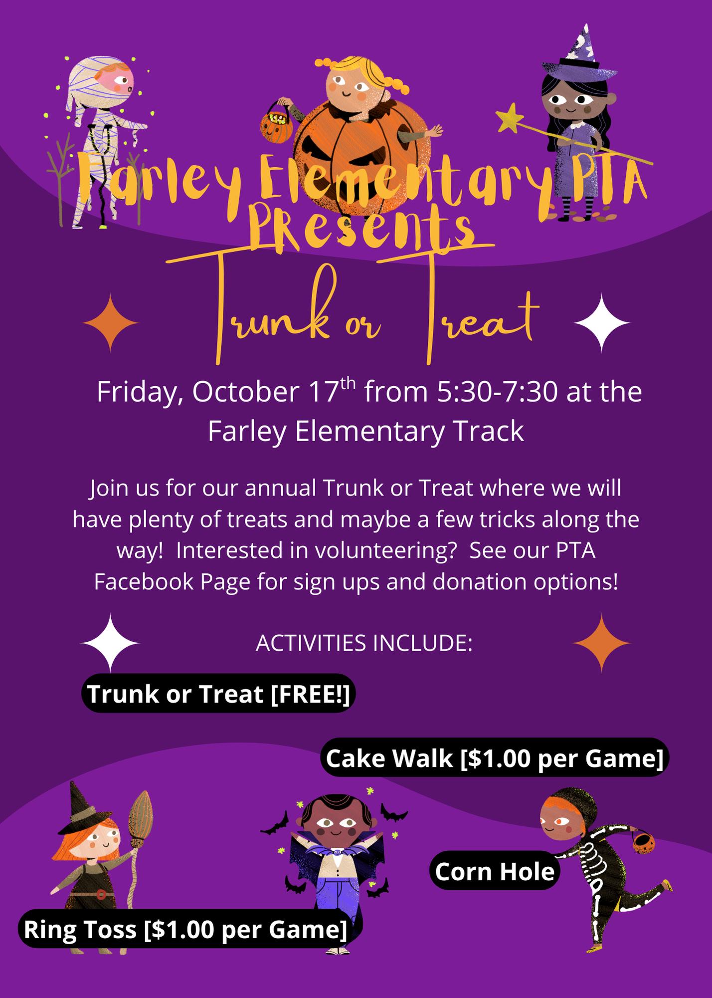 Farley Elementary School Trunk or Treat