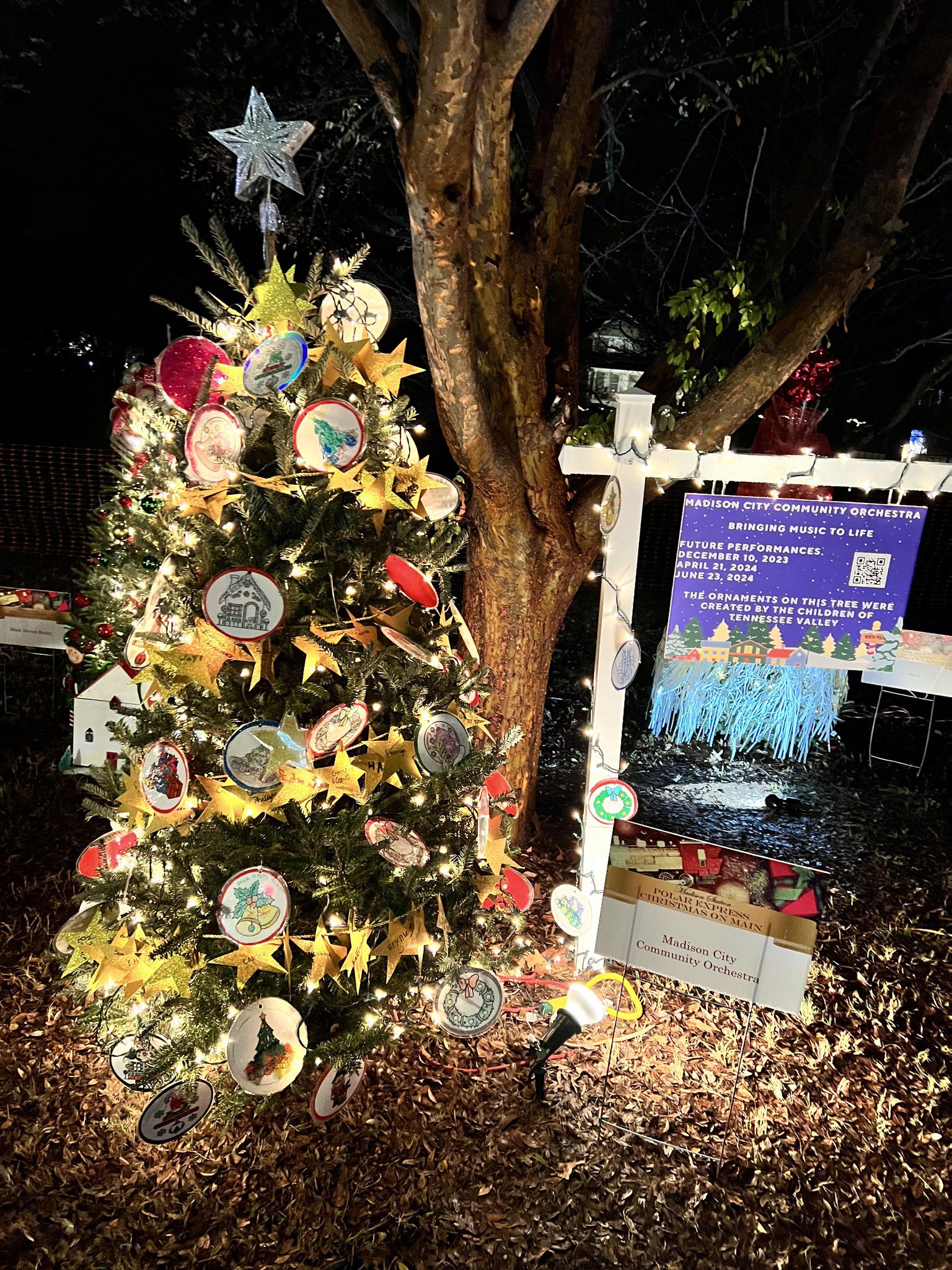 Polar Express Christmas Tree Trail Lighting followed by the Wassail Trail
