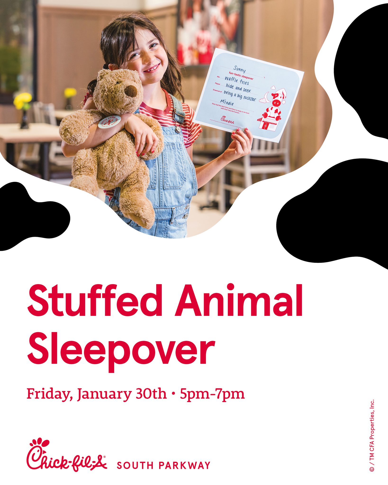 Chick-Fil-A Stuffed Animal Sleepover