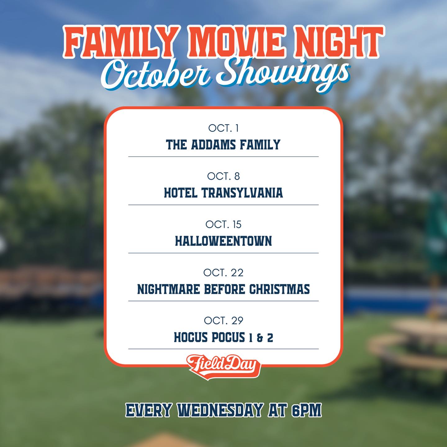 October Movie Night at Field Day