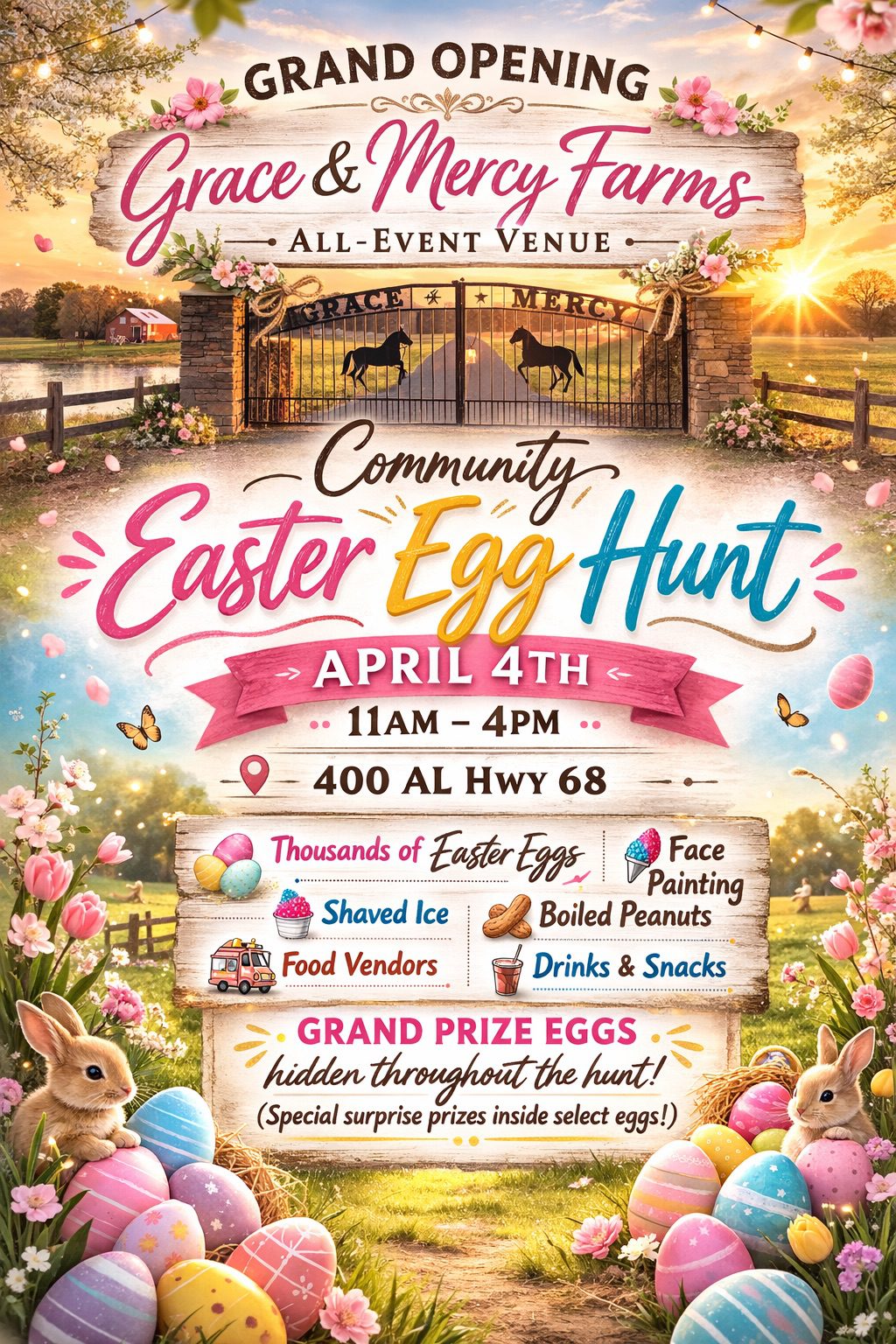 Grace & Mercy Farms Easter Egg Hunt (Albertville)