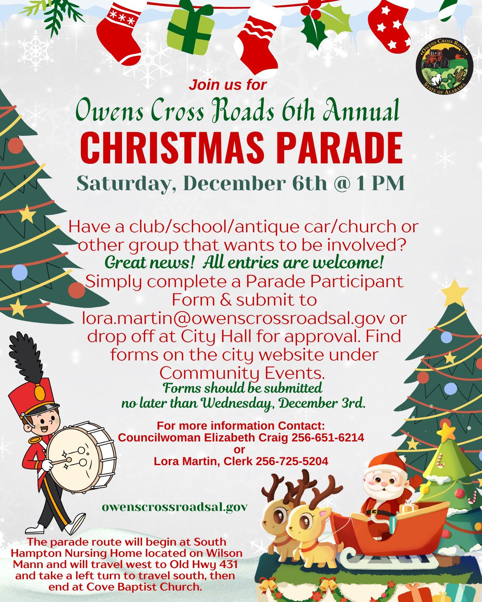 Owens Cross Roads 6th Annual Christmas Parade