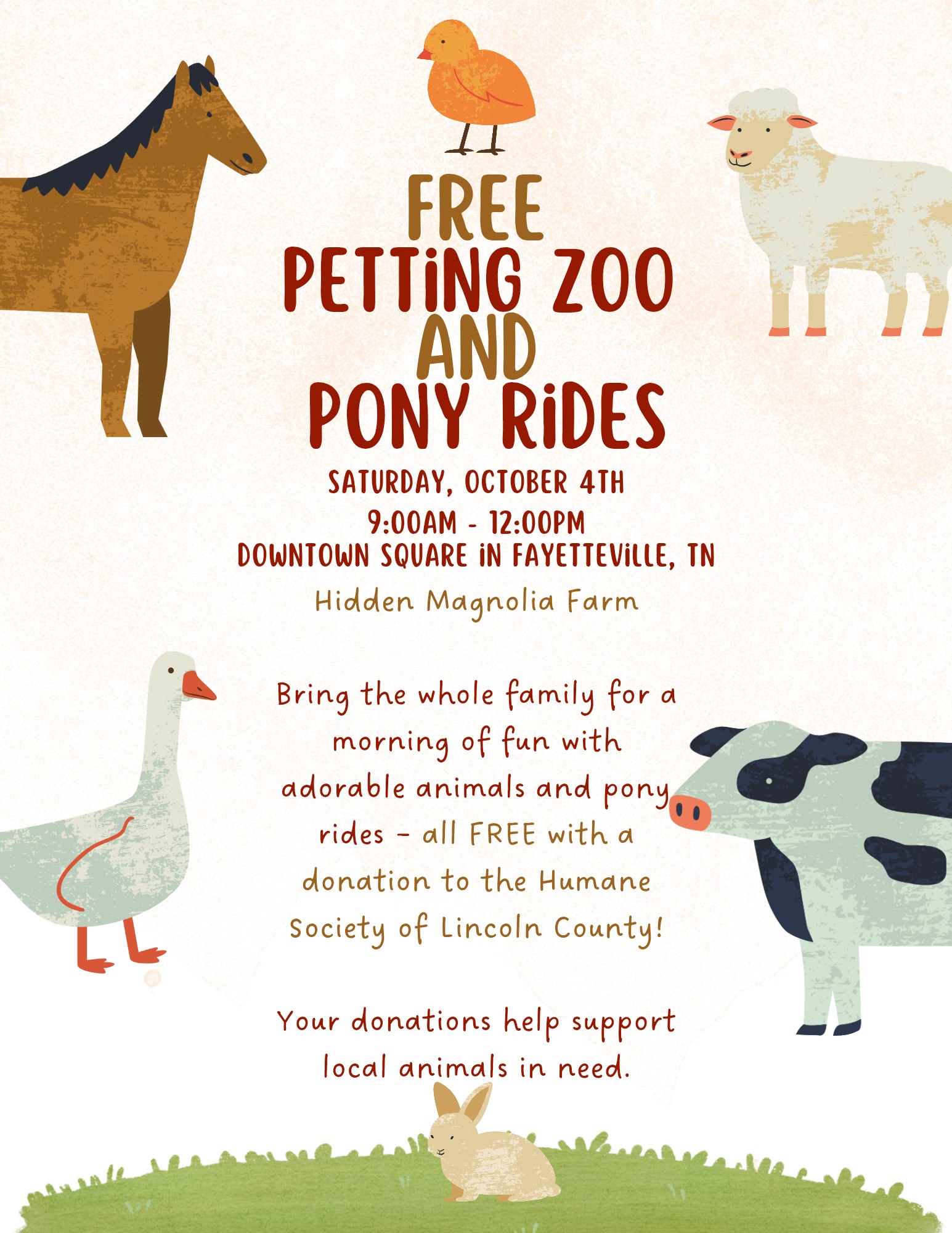 Petting Zoo & Pony Rides (Fayetteville, TN)