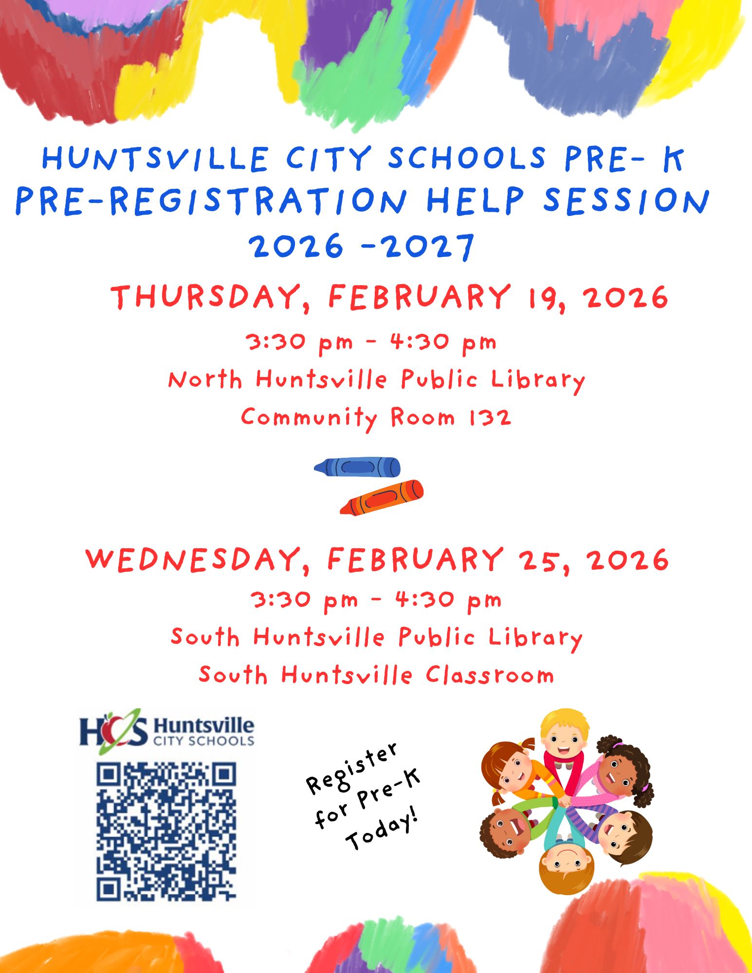 Pre-K Pre-Registration Help Sessions