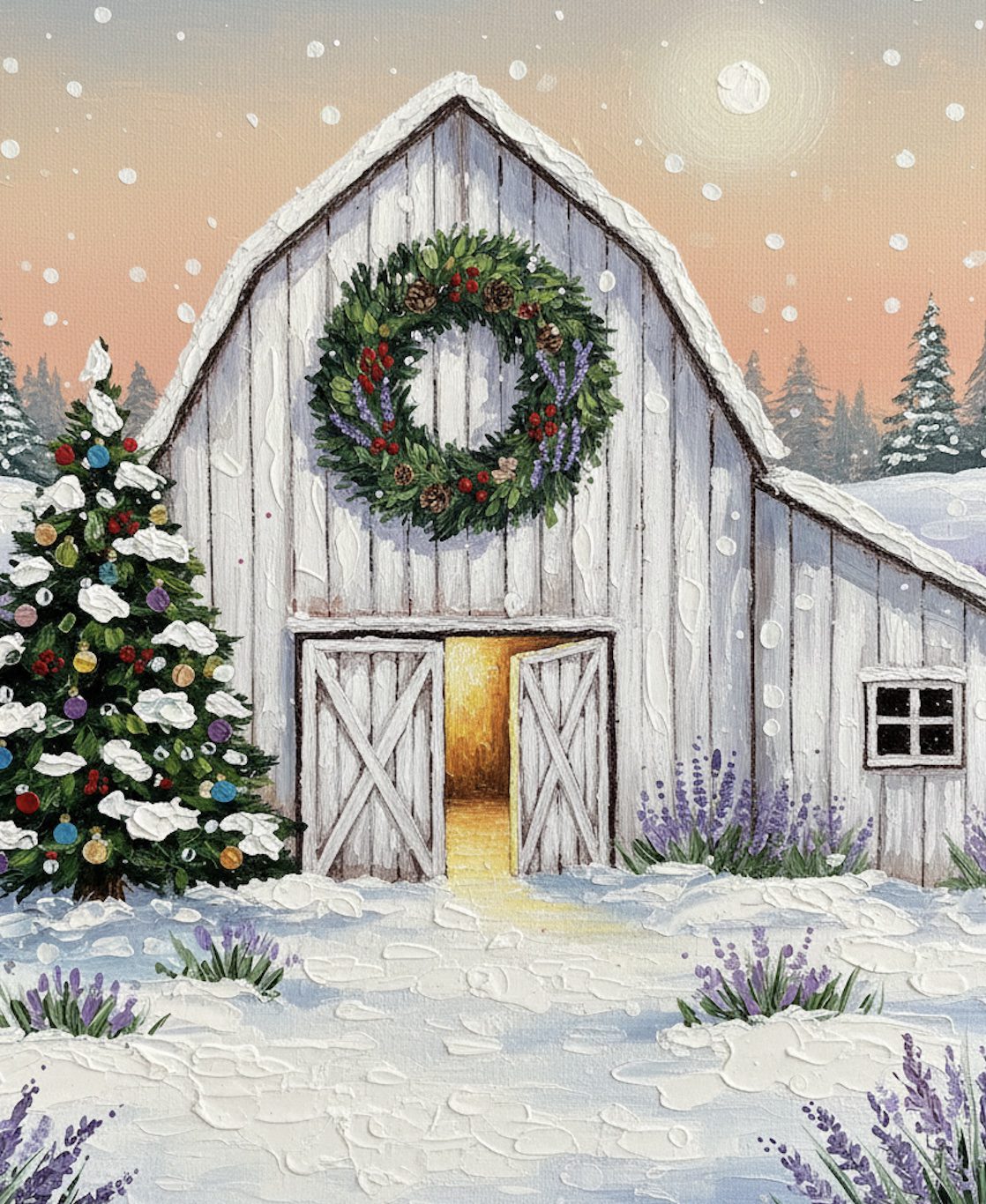 Sunset Winter Barn at J & C Local Farms (Arab)