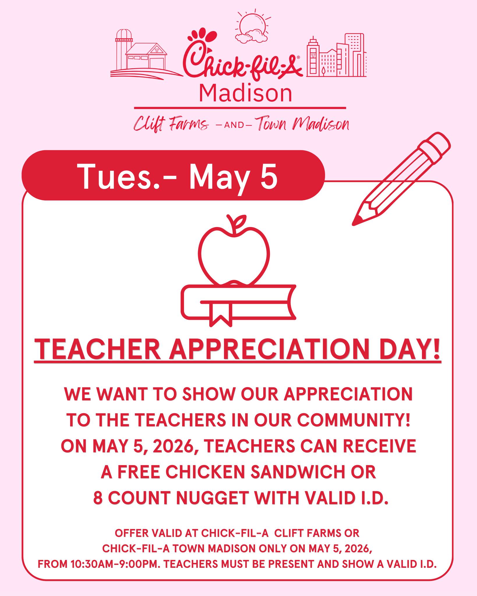 Teacher Appreciation Day at Chick-Fil-A