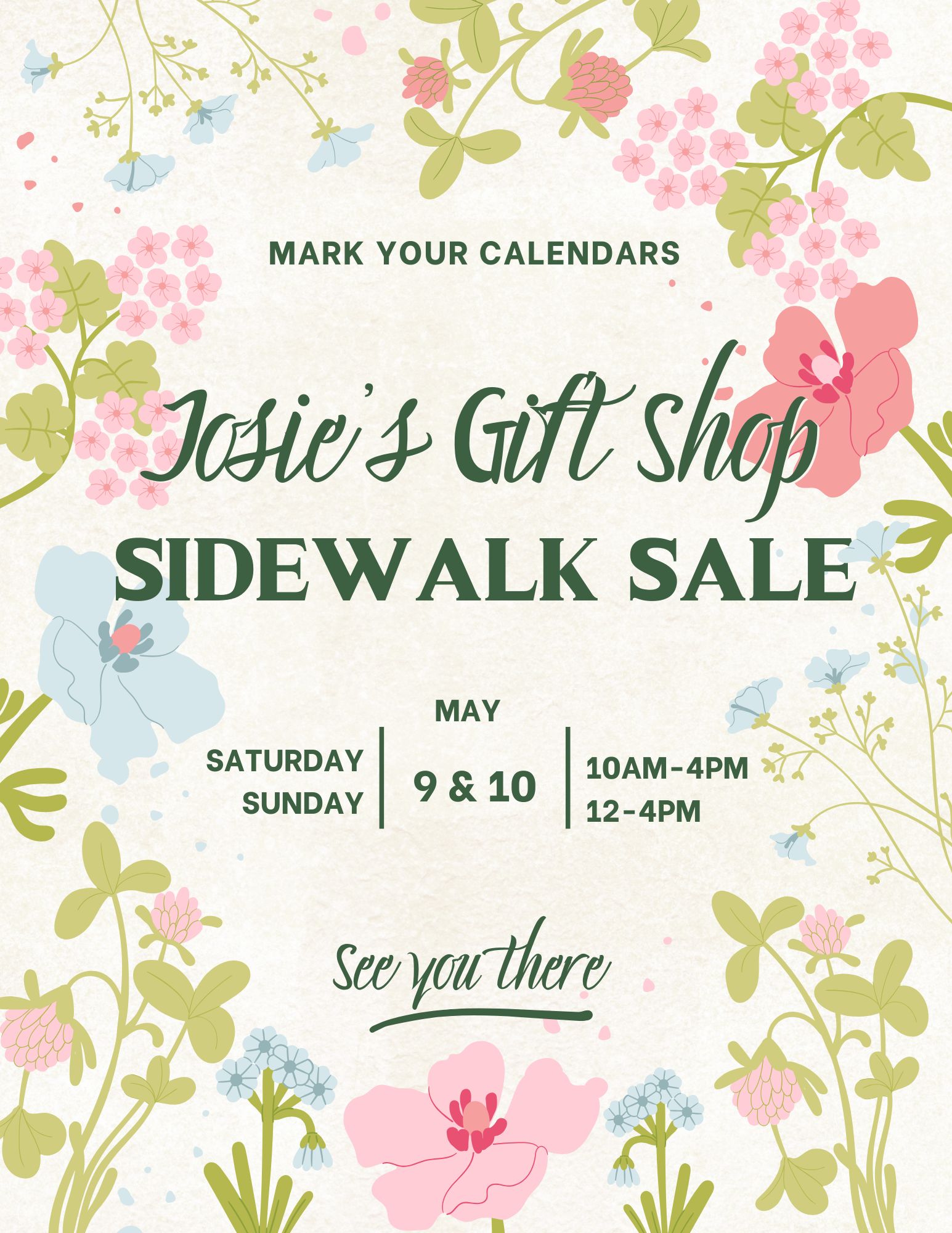 Josie’s Gift Shop Second Annual Sidewalk Sale
